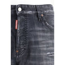 Black Cotton Bermuda Shorts