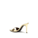 Gold Leather Stiletto Heel Sandals