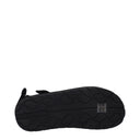 Black Fabric Flat Sandals