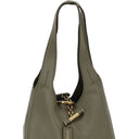 Green Buffalo Leather Shoulder Bag