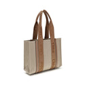 Beige Linen Shoulder Bag