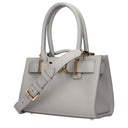 Gray Leather Handbag