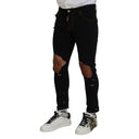 Black Cotton Skinny Pants