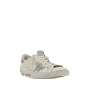 White Calf Leather Bos Taurus Low Top Sneakers