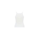White Cotton Sleeveles T-Shirt