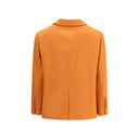 Orange Fleece Wool Coat
