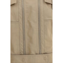 Beige Cotton Full-Length Jacket