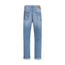 Light Blue Cotton Relaxed Fit Jeans