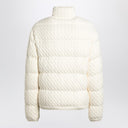 Moncler White puffer jacket with braids in cotton blend