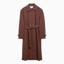 Harris Wharf London Trench-coat marron à double boutonnage avec ceinture