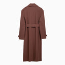 Harris Wharf London Trench-coat marron à double boutonnage avec ceinture