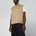 Chaleco beige de lana con cremallera Lardini