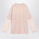 Acne Studios Pink violet layered T-shirt with print