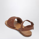 Sandalias de cuero marrón Chloé con logotipo