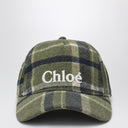 Chloé Dark green check baseball cap