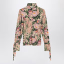 Suéter de lana tipo jersey con cuello alto y estampado floral Chloé