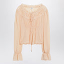 Chloé Blouse with tie in pink silk georgette