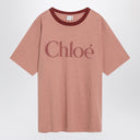 Chloé Pink cotton T-shirt with logo