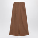Pantalones palazzo marrones de algodón Chloé