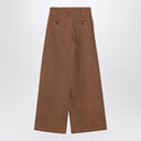 Pantalones palazzo marrones de algodón Chloé