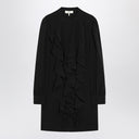 Vestido negro con volantes de Chloé en mezcla de seda