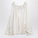 Vestido mini blanco lechoso de seda Chloé