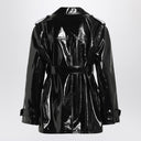 Chaqueta de lona de algodón negra brillante Chloé