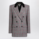 Chloé Black/white checkered wool double-breasted blazer