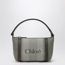 Bolso tote de lona Chloé verde oscuro a rayas