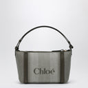 Bolso tote de lona Chloé verde oscuro a rayas