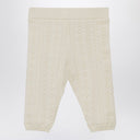 Legging de algodón y lana bordado marfil de Chloé