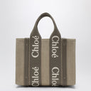Chloé Woody grey canvas bag