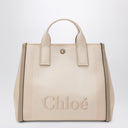 Chloé Carry tote bag in pink beige striped canvas