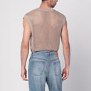 Tagliatore Perforated dove grey cotton waistcoat