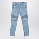Balmain Light blue denim biker jeans