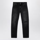 Balmain Black denim jeans with wear