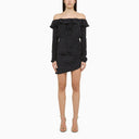 Alessandra Rich Blue silk minidress with white polka dots