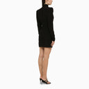 Alessandra Rich Black draped silk minidress