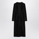 Alessandra Rich Black sequin tweed midi dress with buttons