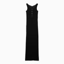 Ami Paris Black cotton long dress with buttons