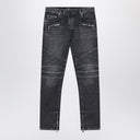 Balmain Grey washed slim biker jeans