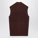 Tagliatore Brown perforated cotton vest