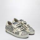 Golden Goose Old School sneaker in platinum/cream glitter