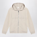 Givenchy Cream-colored zip-up sweatshirt with logo