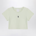 Givenchy Light green ribbed cropped T-shirt