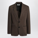 Ami Paris Single-breasted olive black wool jacket