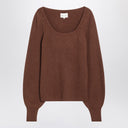 Loulou Studio Brown ribbed cashmere jumper