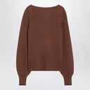 Loulou Studio Brown ribbed cashmere jumper