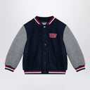 KENZO Navy blue/grey wool blend bomber jacket