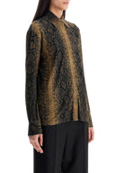 Norma Kamali brown python print long sleeve shirt